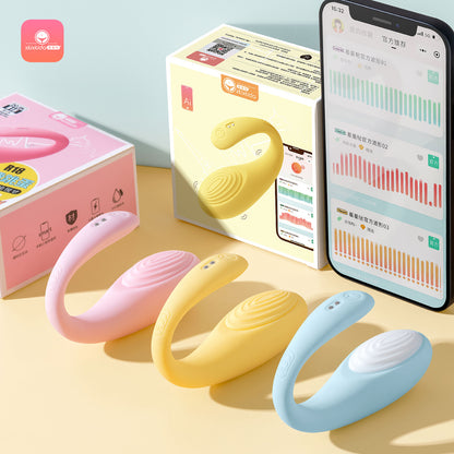 羞羞哒 Smart Mini Program Remote Control Wireless Vibrating Egg, Wearable Outdoors, Invisible Small Vibrating Wand in Underwear, Insertable Dual-Point Stimulating Vibrating Wand, Female Masturbator, Erotic, Women's Adult Products Series