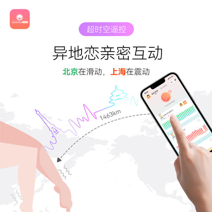 羞羞哒 Smart Mini Program Remote Control Wireless Vibrating Egg, Wearable Outdoors, Invisible Small Vibrating Wand in Underwear, Insertable Dual-Point Stimulating Vibrating Wand, Female Masturbator, Erotic, Women's Adult Products Series