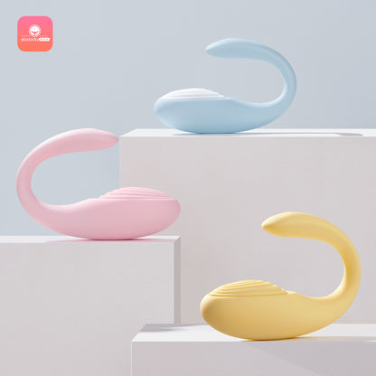 羞羞哒 Smart Mini Program Remote Control Wireless Vibrating Egg, Wearable Outdoors, Invisible Small Vibrating Wand in Underwear, Insertable Dual-Point Stimulating Vibrating Wand, Female Masturbator, Erotic, Women's Adult Products Series