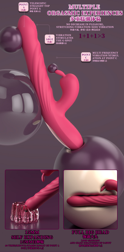 Flamingo Electric Wand Massager with Telescopic Shaft & Dual 10 Vibration Modes 火烈鸟电动震动棒