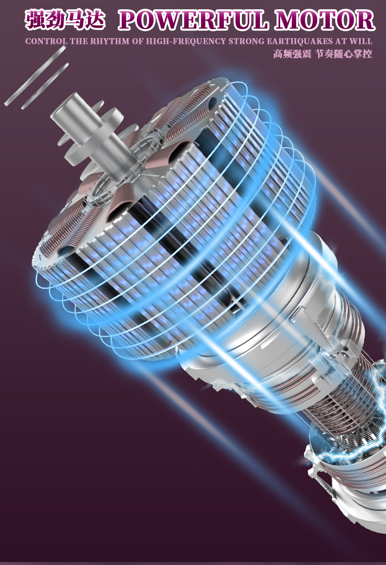 Flamingo Electric Wand Massager with Telescopic Shaft & Dual 10 Vibration Modes 火烈鸟电动震动棒