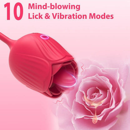 Rose Sex Tongue Licking Vibrator Clitoral Vibrator For Women Stimulator Sex Sensual Toy with 10 Licking & Vibration Modes Vibrator Machines For Women Adult Sex Female Toy Sex Tools Sex Women