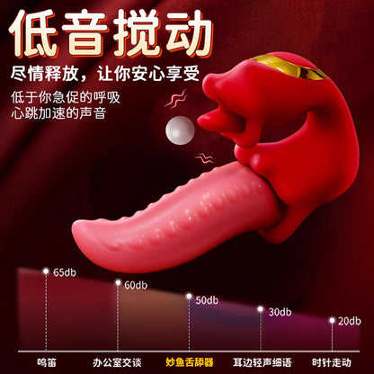 3 in 1 Tongue Licking Thrusting Vibrator Dildo Telescopic G-Spot Clitoral Vaginal Stimulator Adult Female Sex Toy for Women